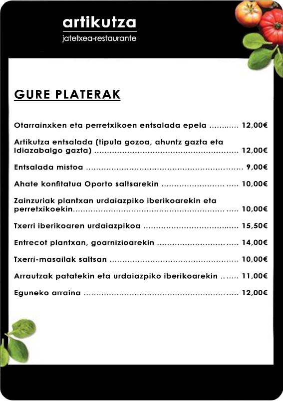 Restaurante Artikutza Jatetxea - Donostia (Gipuzkoa)